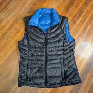 Bernardo Vest Womens Small Black Jacket Puffer Goose Down Quilted Outdoors Coat*